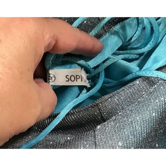 Sophia Thomas Iridescent Homecoming Dress Small Glitter Prom Formal Strappy READ - Picture 2 of 13